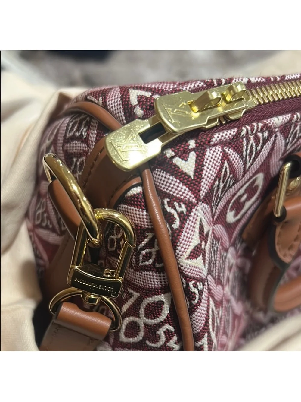 Louis Vuitton Burgundy and White Monogram Since 1854 limited edition